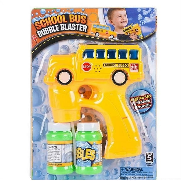 Cp 5" Yellow Bus Light And Sound Bubble Blaster Includes Two Bottles of Bubble Fluid (2oz. each)