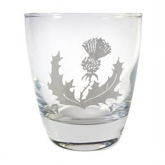 10 oz Scottsh Thistle Engraved Lowball Glass