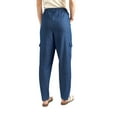 thumbnail image 4 of Turtle Bay New York Women's Elastic Stretch Waist Casual Denim Pull-on Cargo Pants, 4 of 8