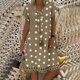 thumbnail image 1 of Vestido De Las Señoras Vestido de lunares para mujer Vestido transpirable con estampado femenino para vacaciones (Caqui XXL) Cgtredaw Para estrenar, 1 of 1
