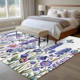 thumbnail image 4 of Purple Floral Area Rugs 8'x10', Washable Small Throw Rugs for Living Room Patio, Spring Lavender Daisy Butterflies Botanical Indoor Outdoor Rug Non-Slip Low Pile Carpet Runner Reversible Floor Mats, 4 of 8