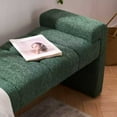 thumbnail image 4 of Boucle End of Bed Bench Upholstered Modern Bedroom Bench Channel Tufted Window Bench Comfy Long Ottoman for Living Room/Hallway/Indoor, 4 of 8