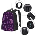 thumbnail image 2 of Balery Purple Snow Flakes Mochila para hombre y mujer - Tela Oxford 600D resistente - Gran capacidad, resistente al agua, ideal para la escuela, viajes y senderismo, 2 of 6