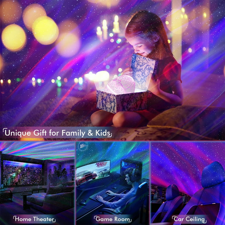 Rossetta Star Projector, Galaxy Projector for Bedroom, Bluetooth Speaker  and White Noise Aurora Projector, Night Light Projector for Kids Adults  Gaming Room, Home Theater, Ceiling, Room Decor 
