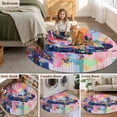 thumbnail image 5 of Round Rugs 3Ft, Colorful Oil Painted Round Area Rug Washable Indoor Throw Carpet, Modern Artwork Abstract Small Non Slip Circle Rug for Bedroom Living Room Home Decor Aesthetic, 5 of 8