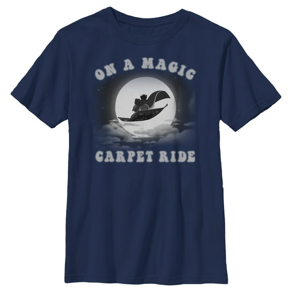Boy's Aladdin On a Magic Carpet Ride Graphic Tee Navy Blue X Large