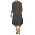 thumbnail image 4 of MOA Collection Women's Plus Size A-line Round Neck 3/4 Sleeves Polka Dot Dress, 4 of 4