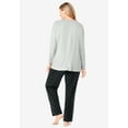 thumbnail image 3 of Dreams & Co. Plus Size Petite Long Sleeve Knit PJ Set, 3 of 6