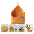 thumbnail image 5 of PAMINGONO 1Pc Wood Woven Hanging Storage Basket Brown Wall Holder for Home Decoration, 5 of 7