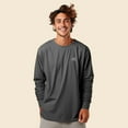 thumbnail image 4 of Dalix UFO Embroidered Cotton Classic Fit Long Sleeve Crewneck Tee Shirt Mens in Asphalt Gray L Large, 4 of 5