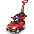 thumbnail image 1 of VOLTZ TOYS Push Car for Kids, Mercedes-Benz AMG GL63 4-in-1 Push Car, Foot to Floor Pedal Car with Detachable Push Bar, Leather Seat, Foot Rest, LED Lighting, MP3 and Foldable Rocking Rails (Red), 1 of 7