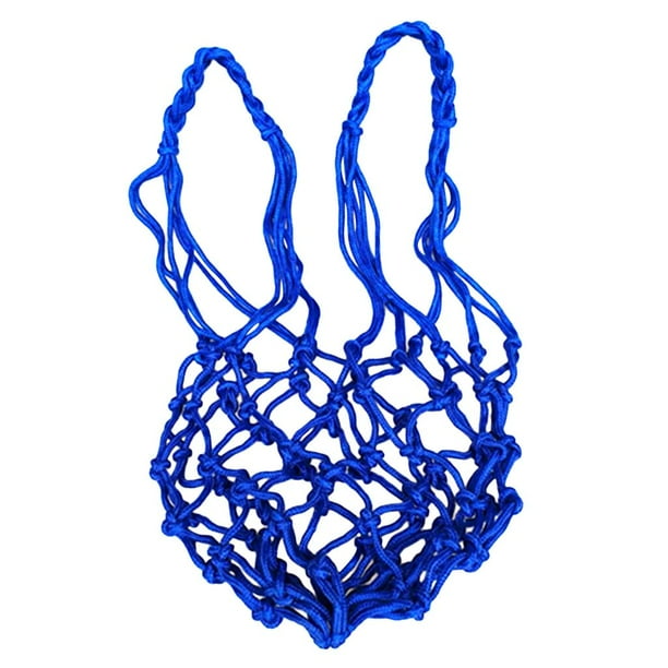 Bolsa de malla resistente para transportar una sola pelota de baloncesto y voleibol. Azul