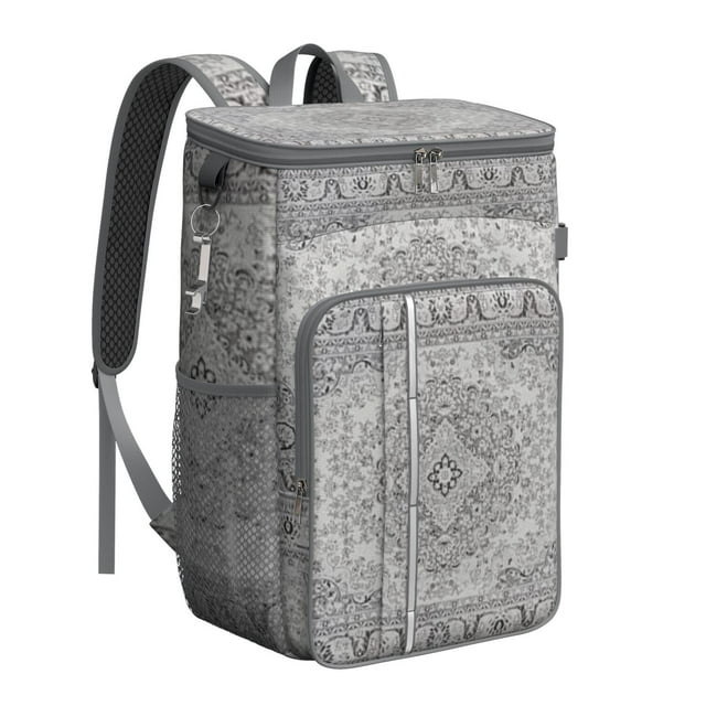 Abstract Geometric Cooler Backpack - 20L Insulated Leakproof Bag, Bohemian Style for Camping & Beach
