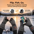 thumbnail image 3 of SNOW DEER Rechargeable Heated Fishing Gloves, Flip Finger Winter Gloves with Full Finger Heating, Up to 10 Hours of Warmth, Water-Resistant Thermal Gloves for Ice Fishing, Hunting and Skiing, 3 of 14