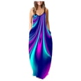 thumbnail image 1 of SMihono Robe Maxi Bohème d'Été pour Femmes Grande Taille Robe d'Été Décontractée pour Femmes à Manches Ajourées Unie Imprimée Robe Maxi Décontractée de Plage Longue Robe Évasée de Plage, 1 of 5