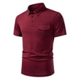 thumbnail image 3 of FRSASU Men's Polo Shirts Short Sleeve Casual Classic Solid Summer Collared Golf Shirts with Pocket Wine, 3 of 9