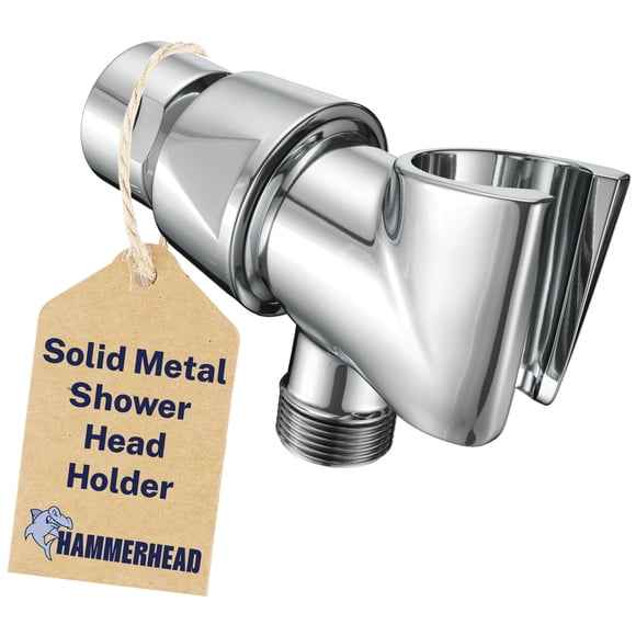 HammerHead Showers® All Metal Handheld Shower Head Holder - Chrome - Adjustable Shower Wand Holder with Universal Wall Hook Brac