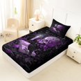 thumbnail image 4 of Homewish Vintage Hipple Skull Twin Sheets,Happy Halloween Bedding,Purple Rose Bed Set,3pcs,1 Fitted Sheet and 1 Pillowcase, 4 of 6