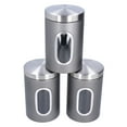 thumbnail image 5 of 3Pcs Storage Jar Stainless Steel Food Tea Nut Container with Window Durable and Large Capacity for KitchenGrey, 5 of 8