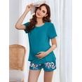 thumbnail image 5 of Ekouaer 3 PCS Maternity Nursing Pajamas Set Postpartum Breastfeeding Short Sleeve Shirts, 5 of 6