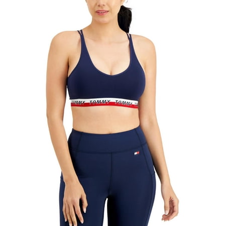 

Tommy Hilfiger Sport Womens Logo Fitness Sports Bra Blue XL