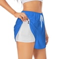 thumbnail image 2 of Bixox Women's Dodgerblue pattern 2 in 1 Running Shorts - Lightweight Athletic Workout Gym Yoga Shorts Liner with Pockets - Large, 2 of 7