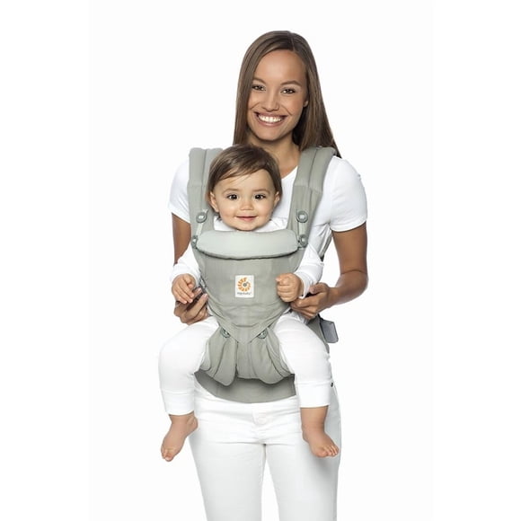 Ergobaby Omni 360 Portabebés para todas las posiciones para recién nacidos y niños pequeños con soporte lumbar (7-45 libras), gris perla, talla única (paquete de 1)