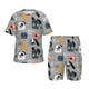 thumbnail image 1 of Fotbe Dog Pijama Estampada de 2 Piezas para Niños – Ropa de Dormir de Manga Corta Cómoda para Niños y Niñas, Camiseta y Shorts de Algodón-Large, 1 of 6