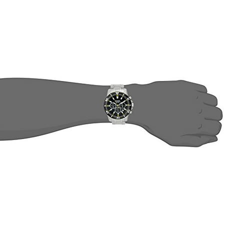 Pulsar PT3641X Men's Chronograph Black Dial Steel Bracelet Date Watch