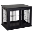 thumbnail image 2 of PawHut Dog Crate Furniture, Small Dog Cage End Table with Two Opening Sides, Lockable Door, Puppy Kennel Indoor, Cute and Decorative, Black, 2 of 9
