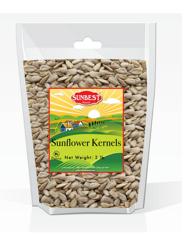 SUNBEST Raw Sunflower Seed Kernels 2 Lb, Unsalted, Unroasted in Resealable Bag (32 oz)