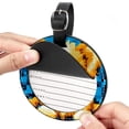 thumbnail image 2 of Pixel Dog 2Pcs PU Leather Round Luggage Tags with Privacy Cover and Name ID Tag for Suitcase, Handbags, Backpacks, School Bags, 2 of 6