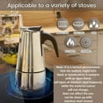 thumbnail image 3 of 6 Cups Stainless Steel Moka Coffee Pot Espresso Coffee Maker, 300ML Portable Coffee Container, Suitable for Induction Cooker, Home or Office Use, 3 of 6