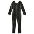 thumbnail image 3 of TSSOE Kids Girls Metallic Full Length Romper Jumpsuit Ballet Dance Gymnastics Leotard Bodysuit Unitard Dancewear Black 12, 3 of 5
