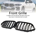 thumbnail image 2 of Black Front Bumper Grille Grill Fit for BMW X6 G06 M60i 2023-2025 W/Camera Hole, 2 of 14