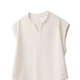 thumbnail image 4 of Men’s Knitted Textured Tank Top V Neck Knit Sweater Vests Casual Beach Summer Vacation Sleeveless Shirt Big and Tall Size M-5XL White, 4 of 5