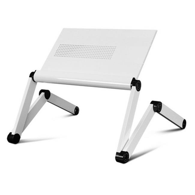Premium Aluminum 360 Adjustable Portable Folding Lap Desk, White 1.38