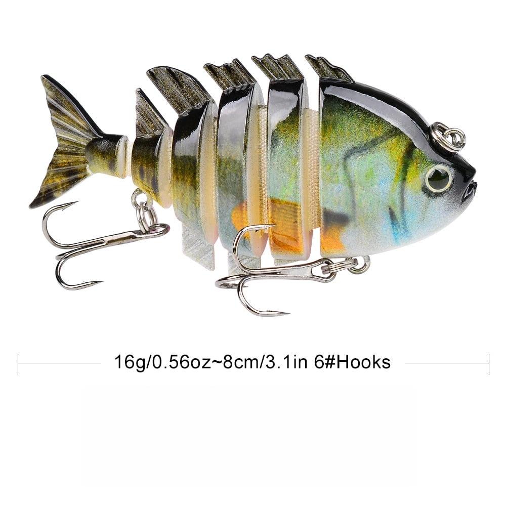 Multi-Joint Fishing Lure Set- Slow-sinking Realistic Swimming Bait, Freshwater and Saltwater Wiggling Bait,Vibrant Multi-Color Lures Bluegill,imitation Fishing Bait Suitable for All Kinds of Fish