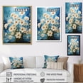 thumbnail image 4 of Designart "Serenade With Blue Flowers In Popcorn" Flowers Floater Framed Canvas Art Print, 4 of 5