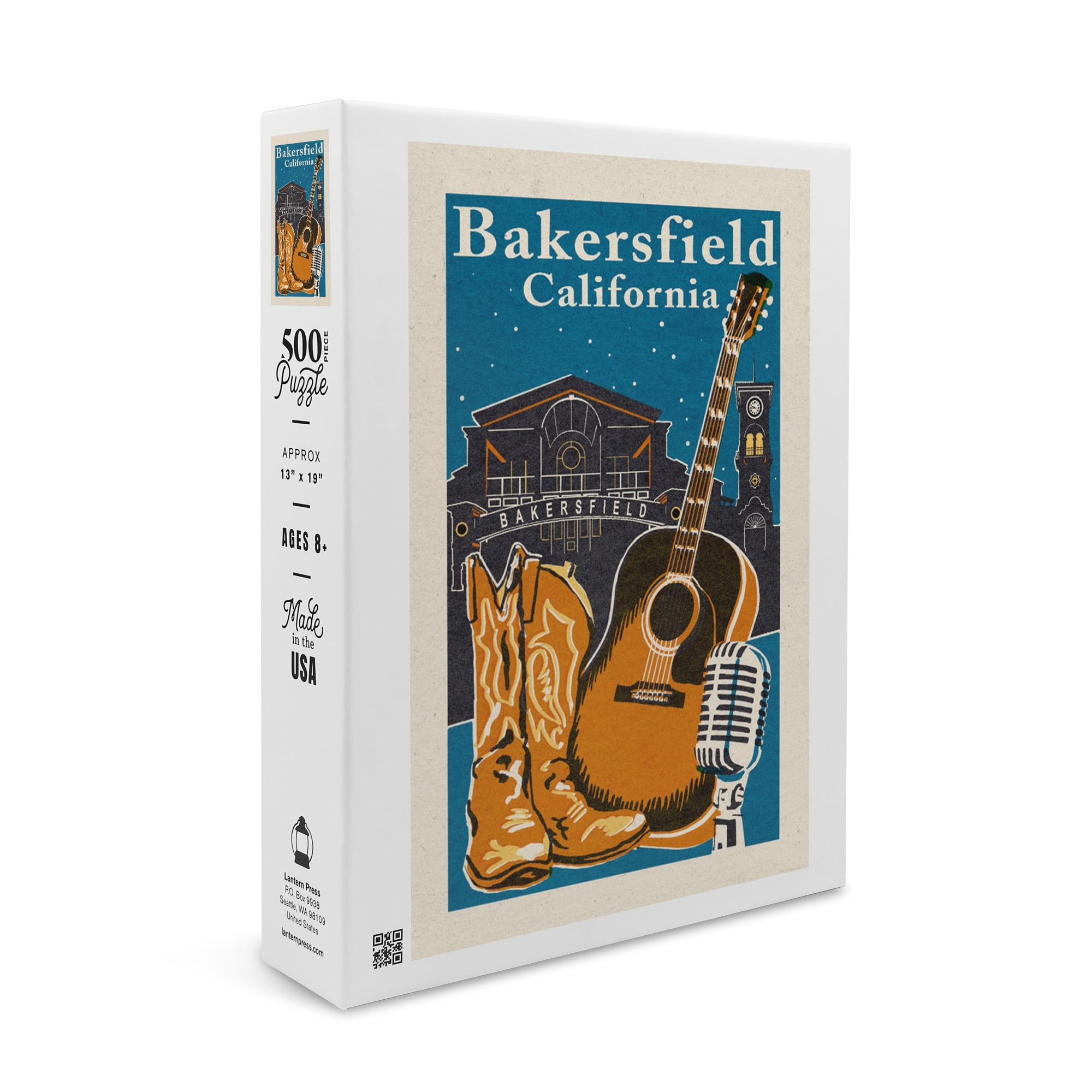 Bakersfield, California, Woodblock (19x27 inches, Premium 500 Piece