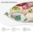 thumbnail image 5 of Kll Bird Butterfly Rose Decorative Throw Pillow Covers Velvet Soft For Couch Sofa Bedroom Living Room Outdoor -20"X20", 5 of 8