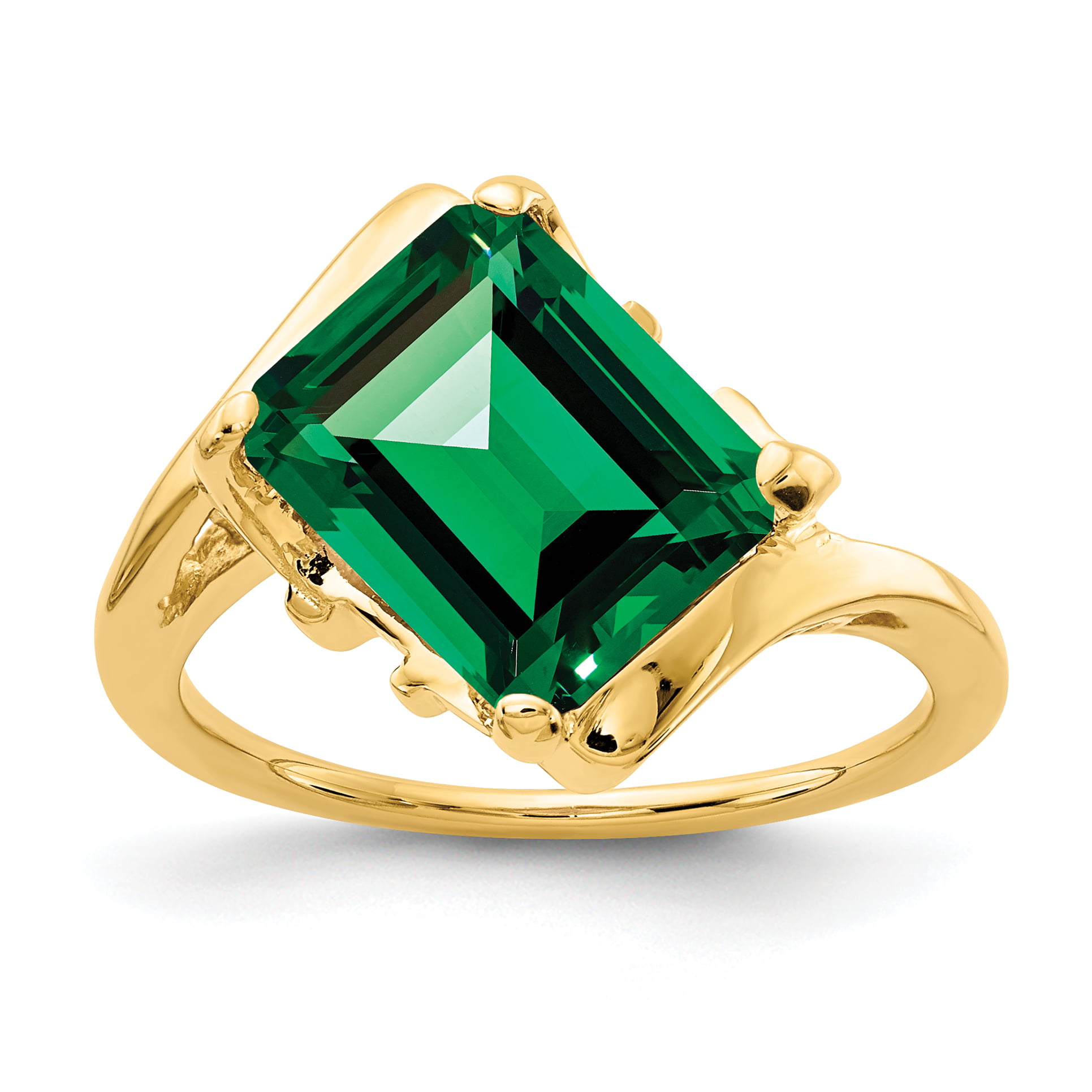 Cushion Emerald 10X8mm Semi Mount Ring Solid 10k White Gold Fine Jewelry Wedding 