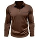 thumbnail image 4 of Blusa y camisa de manga larga con cuello vuelto para hombre, estilo casual, lisa, de manga larga, con cuello vuelto y botones, estilo jersey, para hombre, de poliéster, algodón y poliéster., 4 of 5