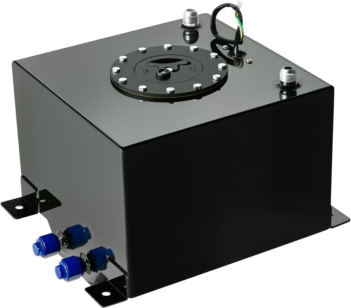 5 Gallon Fuel Cell Gas Tank Aluminum with Level Sender Black Street Drift