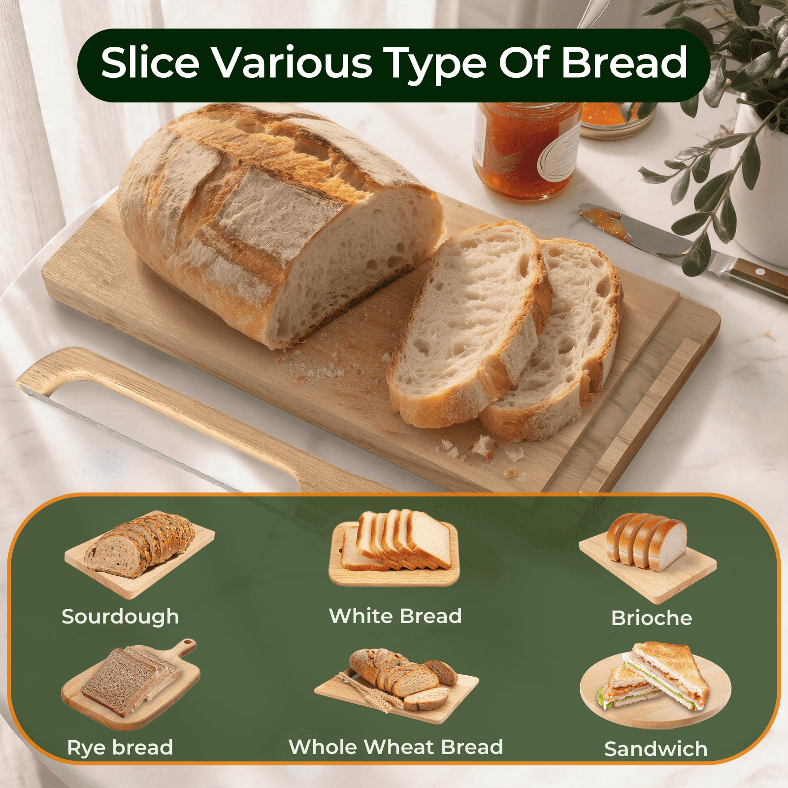 Bread Bow Knife and Board Set, Sourdough Bread Slicer and Bread Cutting Board with Magnetic Storage, Space-saving,Right & Left Handed, Perfect for Bagels, Homemade Bread, Ideal Baking Gifts for Woman