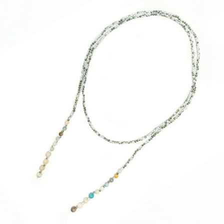 Beach Neutrals Beaded Lariat Wrap Necklace