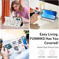 thumbnail image 4 of Tianyeda for iphone 16 Wallet Card Holder Zipper Leather Flip Cover Crossbody Wrist Strap with Stand A1, 4 of 5