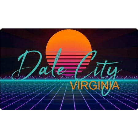 

Dale City Virginia 4 X 2.25-Inch Fridge Magnet Retro Neon Design