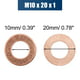 20 Rondelles de Diamètre Intérieur en Cuivre de 10 Mm Joints d'Étanchéité Plats Joints – image 3 sur 3