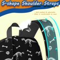 thumbnail image 5 of Black Cartoon Dinosaurs Fossils Pattern 17" Waterproof Oxford School Backpacks for Teens, S-Shape Padded Straps, for School, Travel, Hiking, Camping, 5 of 5